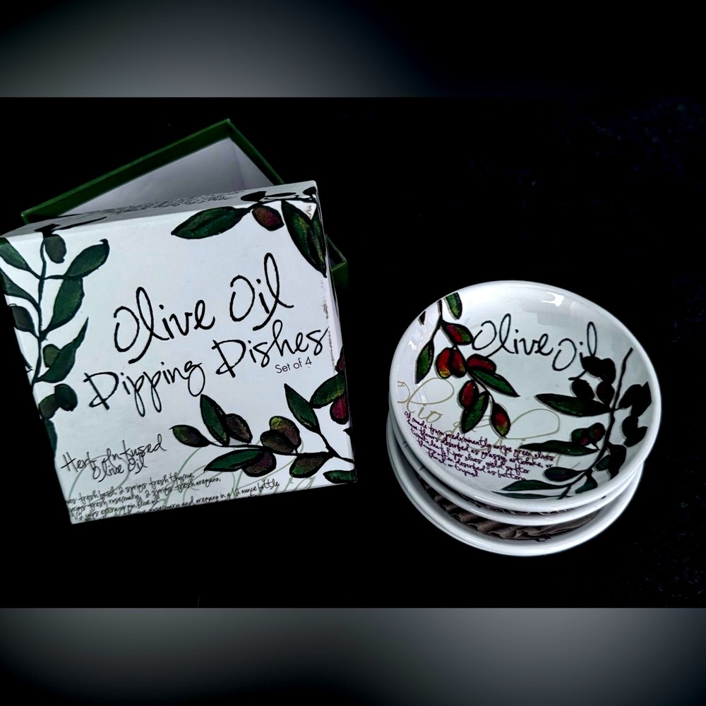 🆕 New in box - Olive oil dipping dishes (4)